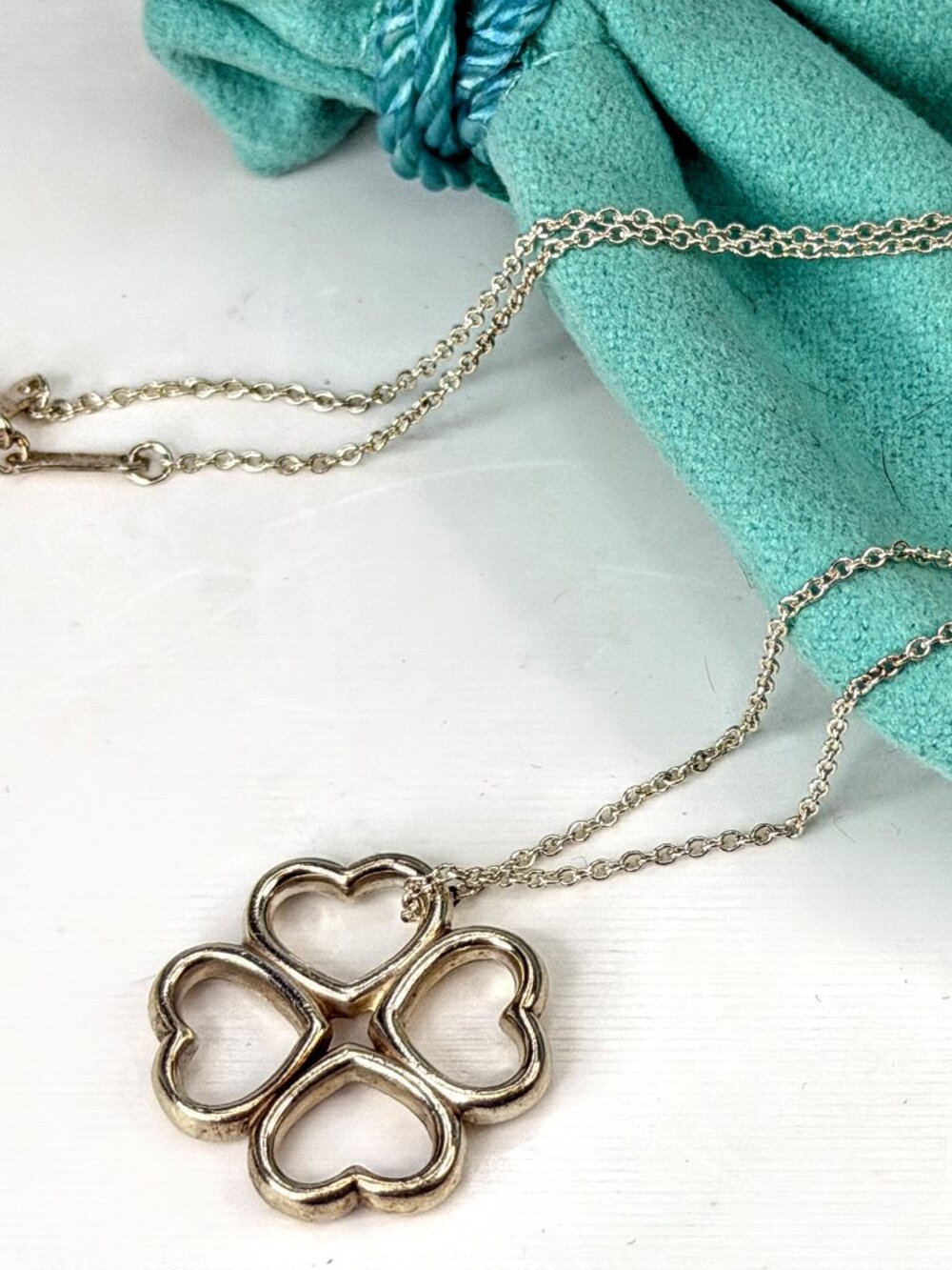 Tiffany & Co. Elsa Peretti Quadrifoglio Sterling Necklace 16" 4.5gm JR2030
